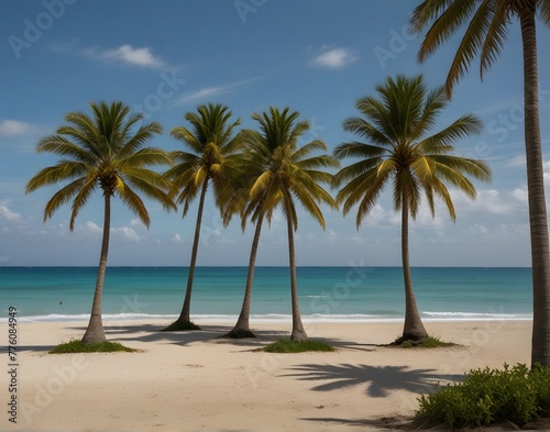 View of palm trees and sea at bavaro beach