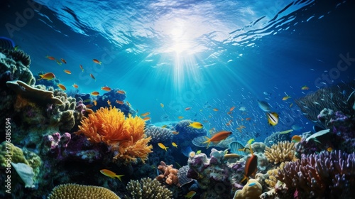  In the deep blue sea, sunlight pierces through © JH45
