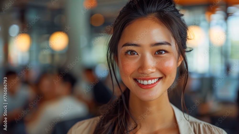 Feel the upbeat vibes in the air as a young businesswoman, a beautiful manager, infuses her modern office with positivity, turning each workday into a delightful journey. Generative AI. Feel the upbeat vibes in the air as a young businesswoman, a beautiful manager, infuses her modern office with positivity, turning each workday into a delightful journey. Generative AI.