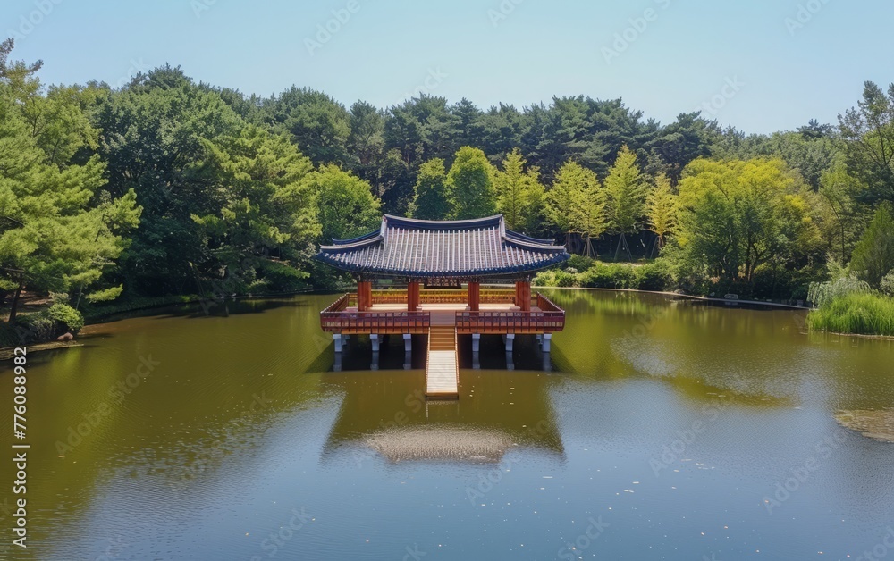 Tranquil Traditional Pavilion on Water