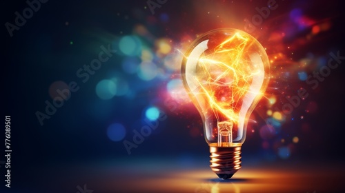 Lightbulb of Creativity, Innovation Art.
