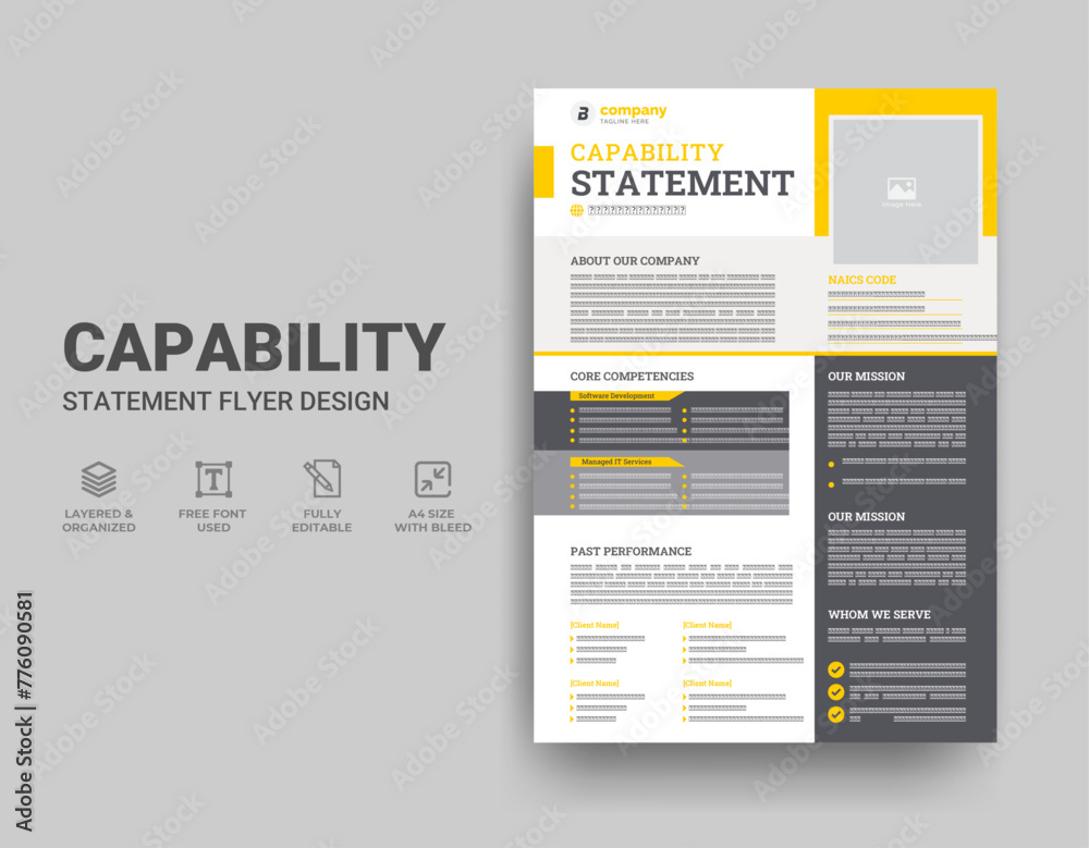 Company Capability Statement Template Design Company Capability Statement Template Design