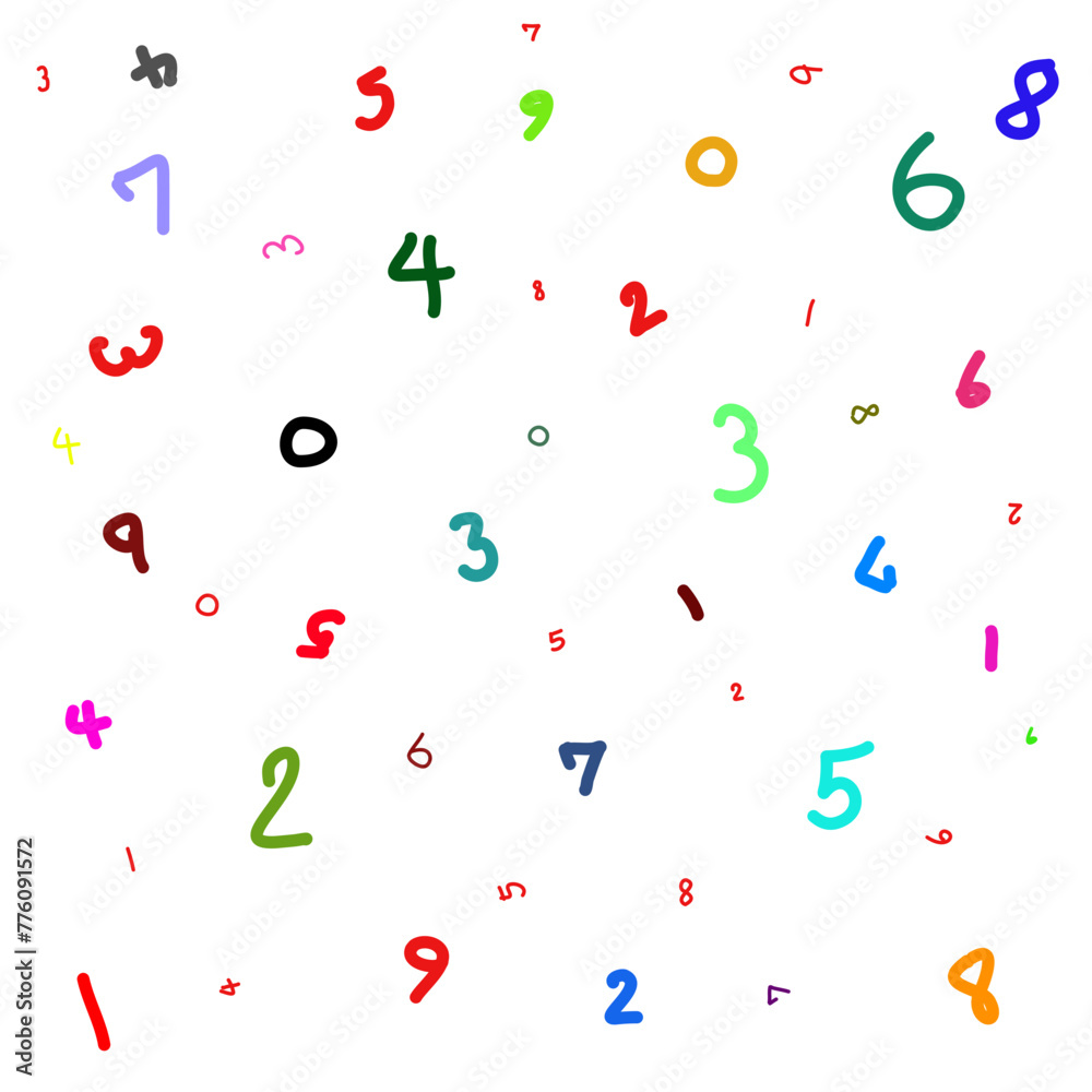 doodle pattern Colorful numbers, let's count together. doodle pattern Colorful numbers, let's count together.