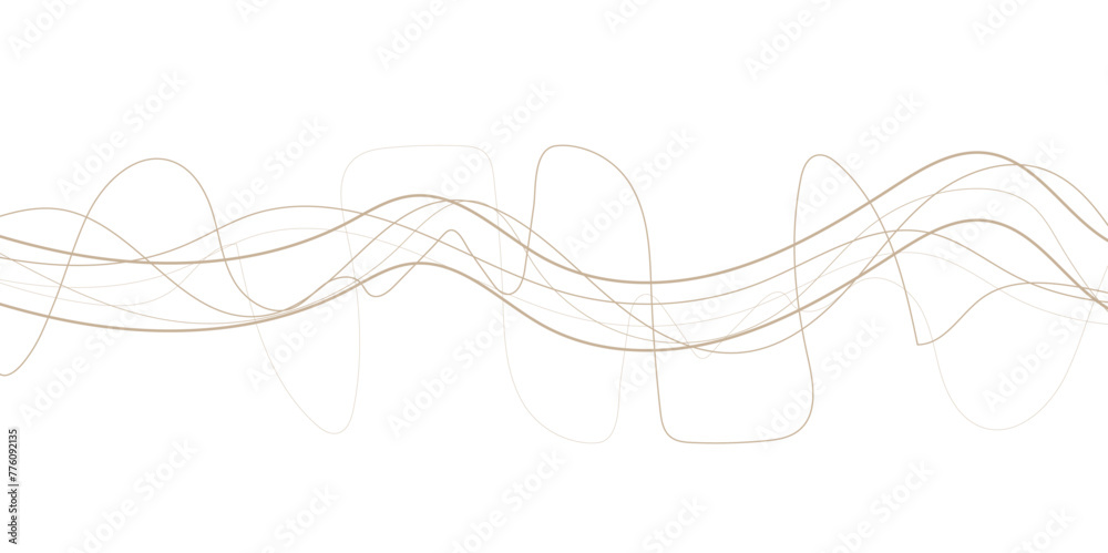 Curve wave seamless pattern. Thin line wavy abstract vector background. Curve wave seamless pattern. Line art striped graphic template. Vector illustration