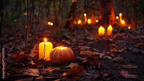 Samhain night, ancient traditions, veil thinned photo