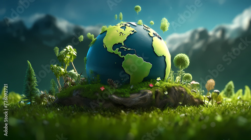 Environmental technology concept. Sustainable development goals. Saving the environment sustainable. Environment World Earth Day.