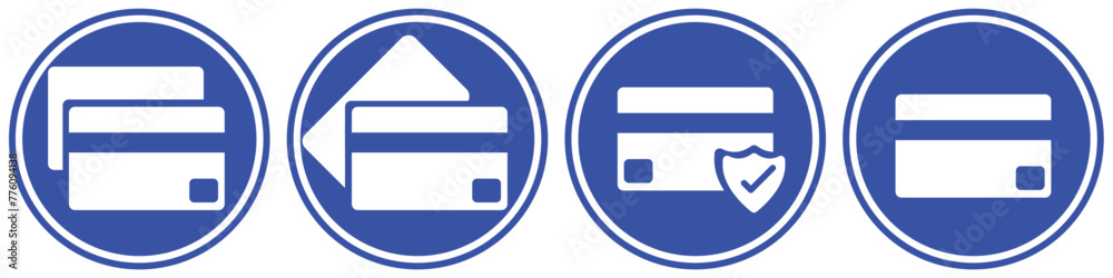 Credit card icon set. Credit card payment icons symbol in thin line and flat style. For apps and websites. Vector illustration Credit card icon set. Credit card payment icons symbol in thin line and flat style. For apps and websites. Vector illustration