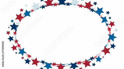 Patriotic Stars in Red and Blue - American Flag Inspired Design