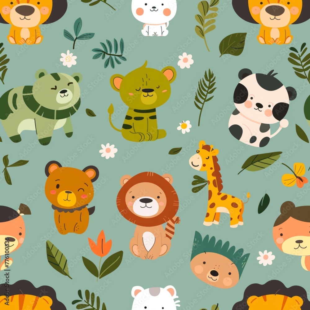 Fototapeta premium seamless pattern with animals