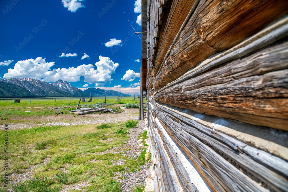 A beautiful wooden house inside Grand Teton National Park A beautiful wooden house inside Grand Teton National Park