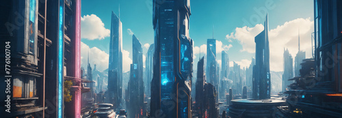 futuristic cityscape panorama