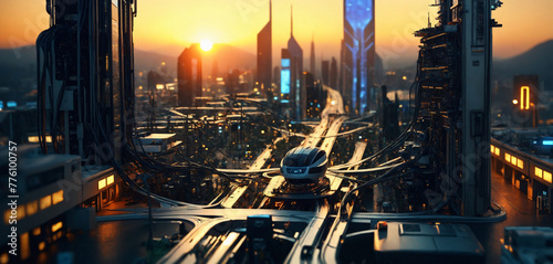 futuristic digital city