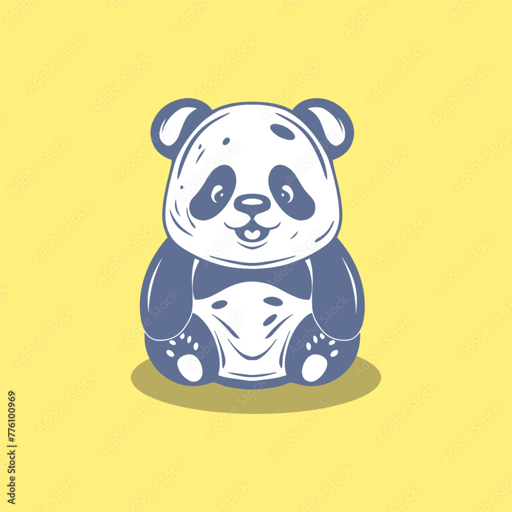 Naklejka premium Cute panda Vector Icon Illustration