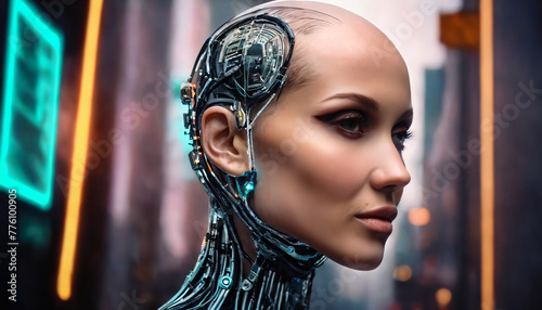futuristic female cyborg