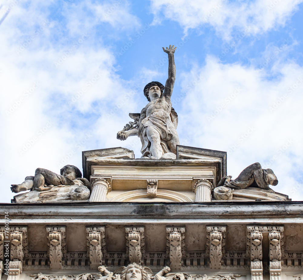 Obraz premium Closeup Statue Of Mercury in Lviv, Ukraine
