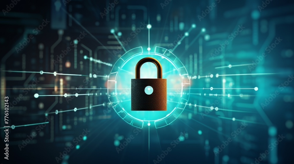 Secure digital information using a padlock icon on a virtual interface. Secure digital information using a padlock icon on a virtual interface.