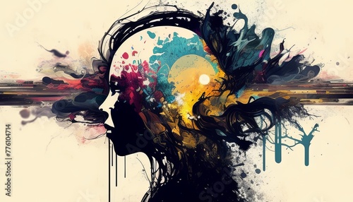 A vivid abstract explosion of colour, bursting with dynamic energy and fluid motion, symbolises creativity, chaos, and emotional expression.