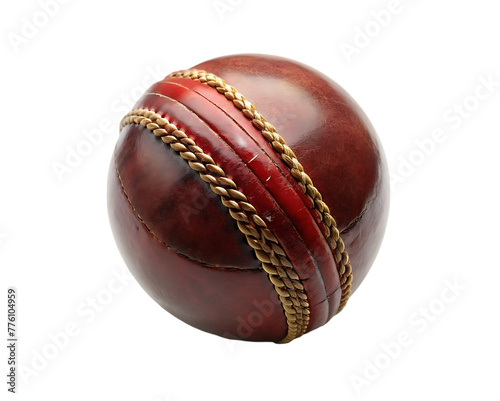 3d rendering of a red cricket ball isolated on transparent background