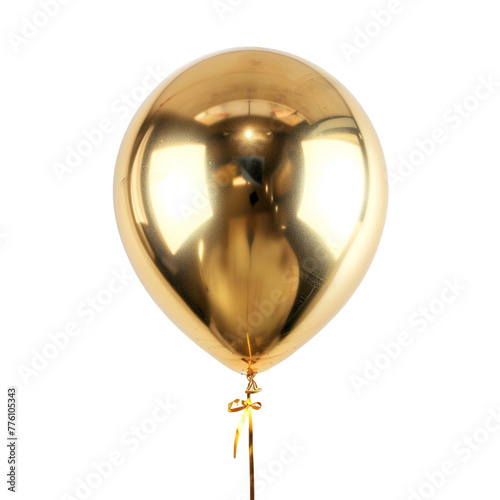 golden ballon isolated on transparent background.
