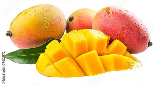 mango fruit isolated on transparent background.