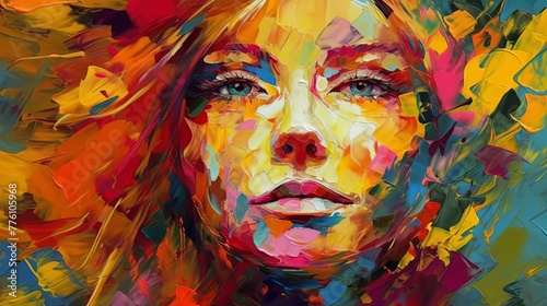 Abstract image of a woman’s serene face with soft colours and flowing lines, evoking peace, stillness, and inner calm.