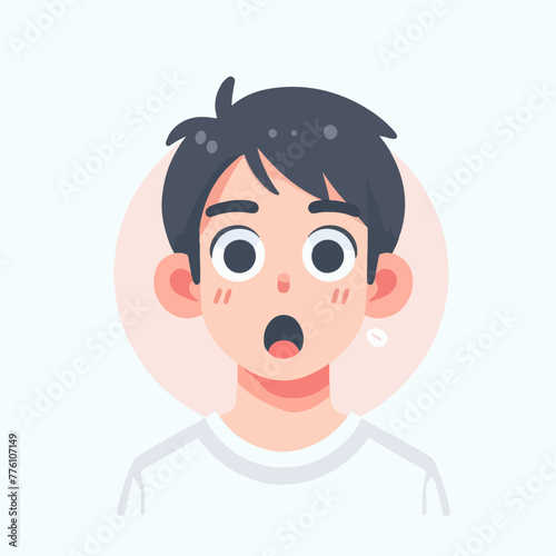 vector image of shocked male expression