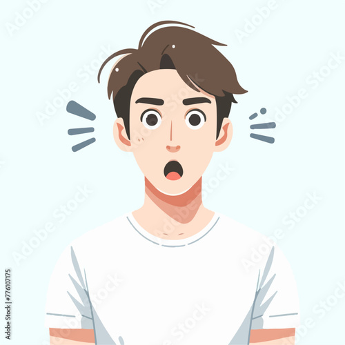 vector image of shocked male expression