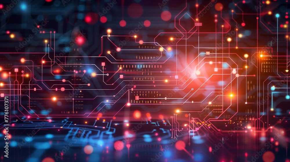 Obraz premium Futuristic digital circuit background