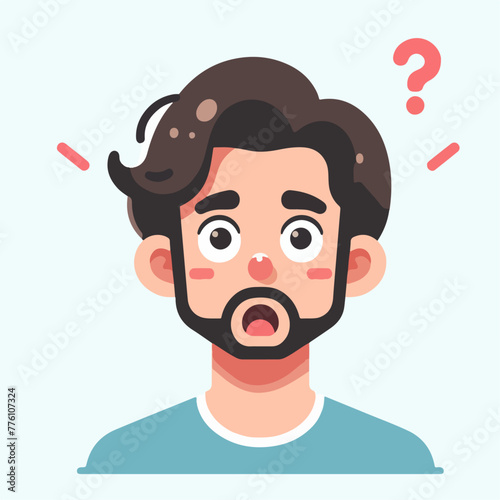 vector image of shocked male expression