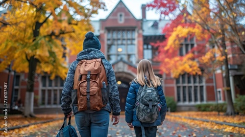 Parents arrive, dropping off kids at school, fostering independence and community connections in education