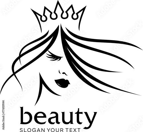 beauty hair idea vector logo design