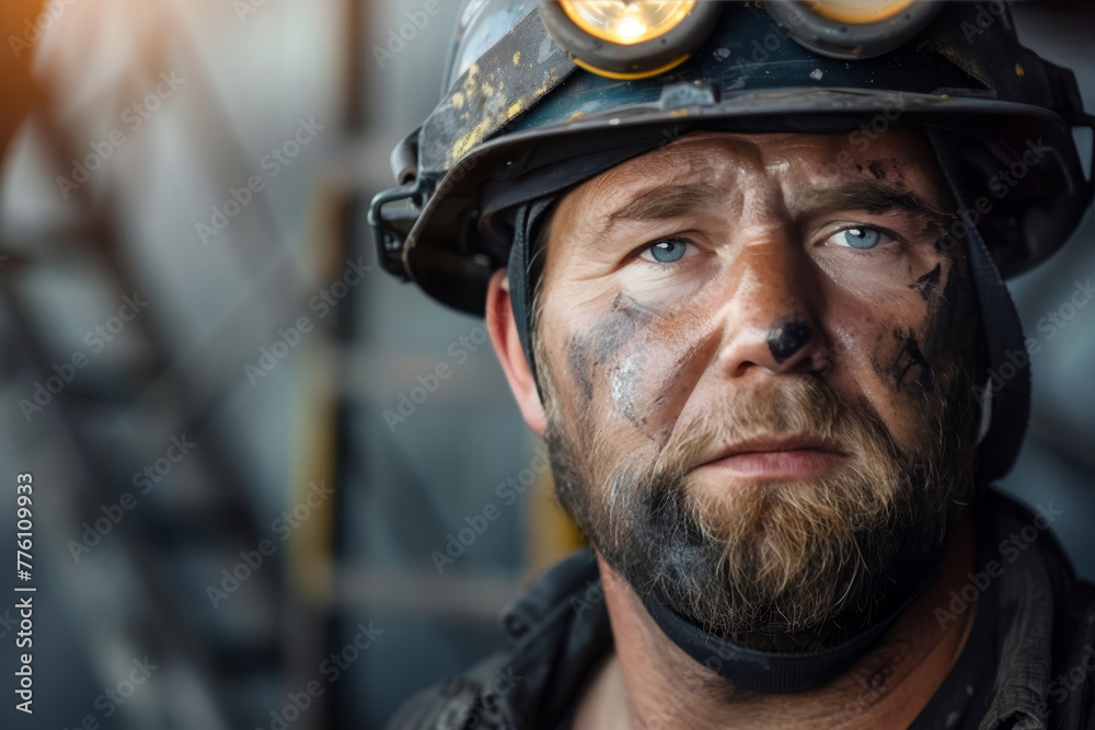 Coal Miner with Hard Hat Portrait Coal Miner with Hard Hat Portrait