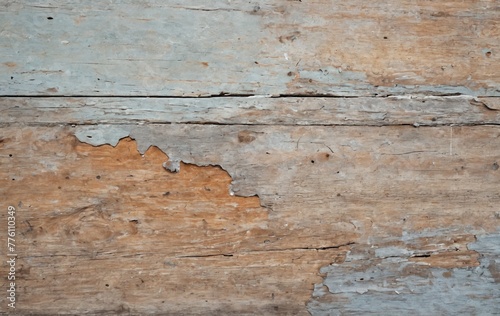 Closeup of a brown wooden fence with peeling wood stain