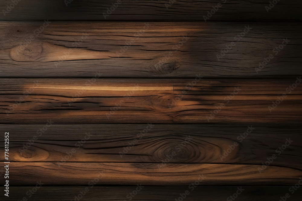 Fototapeta premium Brown and black wood wall wooden plank board texture background with grains and structures