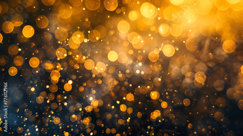 Blurred Yellow Lights on Black Background,yellow golden light background , Abstract bokeh of glowing yellow lights and sparkling gold glitter background or wallpaper 