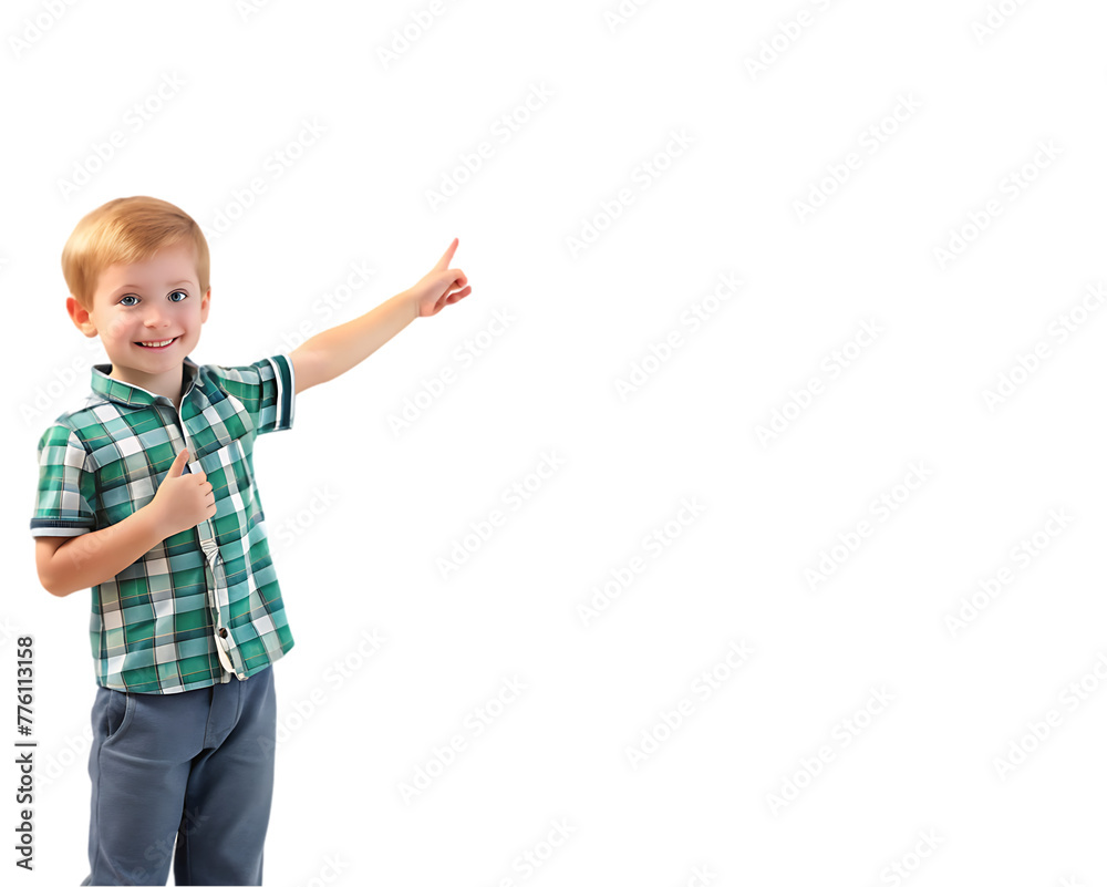 little boy with empty pointing lifted up hand, little boy with empty pointing lifted up hand,
