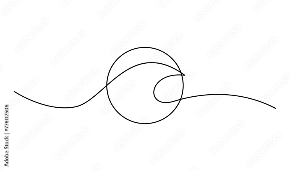 Obraz premium ocean Sea wave one line drawing art continuous line