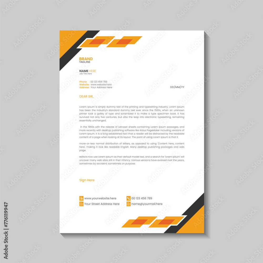 Corporate business letterhead template design Corporate business letterhead template design