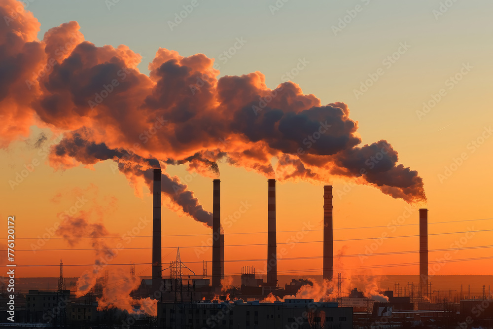 Industrial Smokestacks Emissions