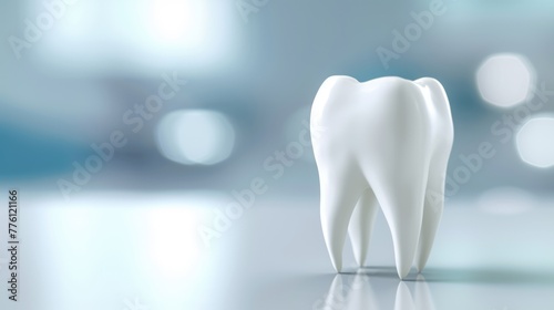 White healthy tooth, dental care. Dental background. photo