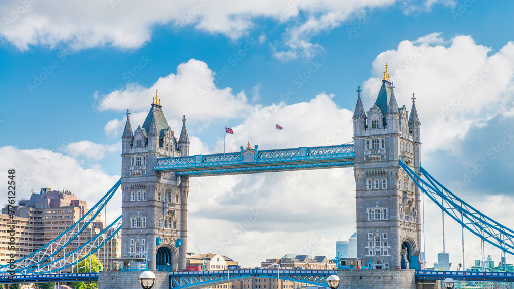 The Tower Bridge is a famous tourist attraction - obrazy, fototapety, plakaty 