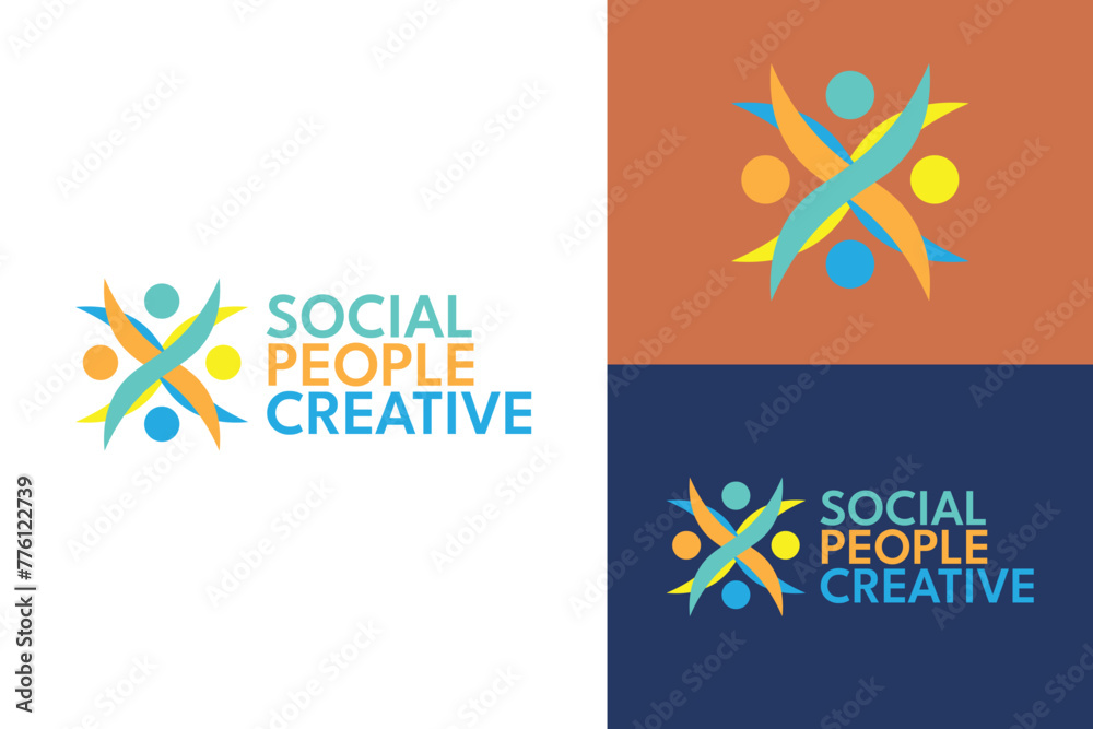 Logo ready elegant simple creative brand identity company corporate cafe fashion food initial team people human letter negative space word  mark sign modern line