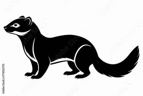 Ferret black silhouette vector design.