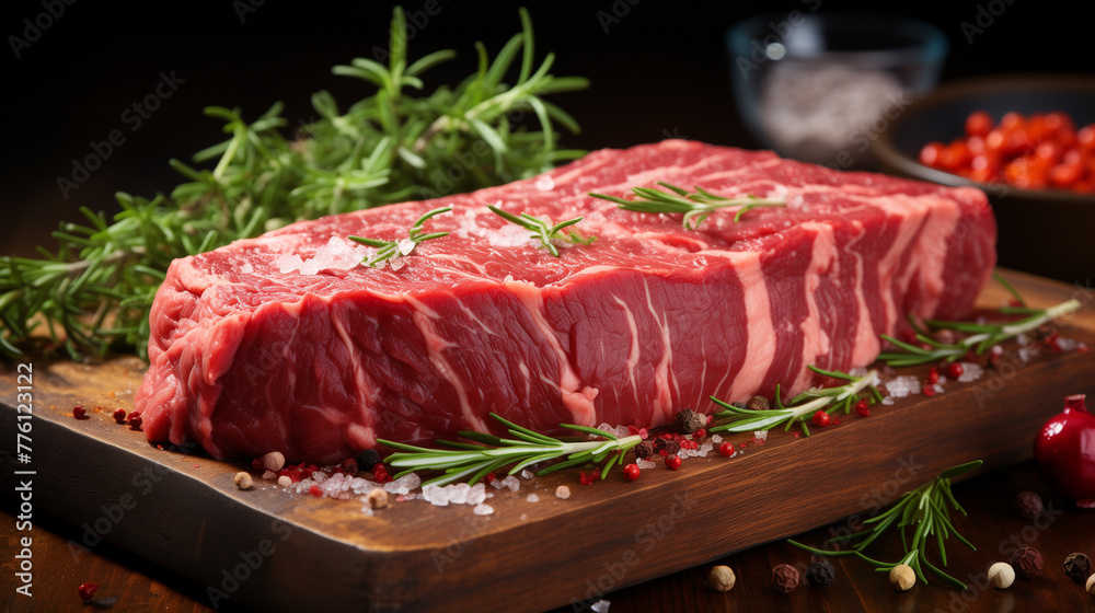 raw meat on a cutting board