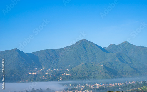 Landscape view of hill side in Kathmandu, Nepal. 