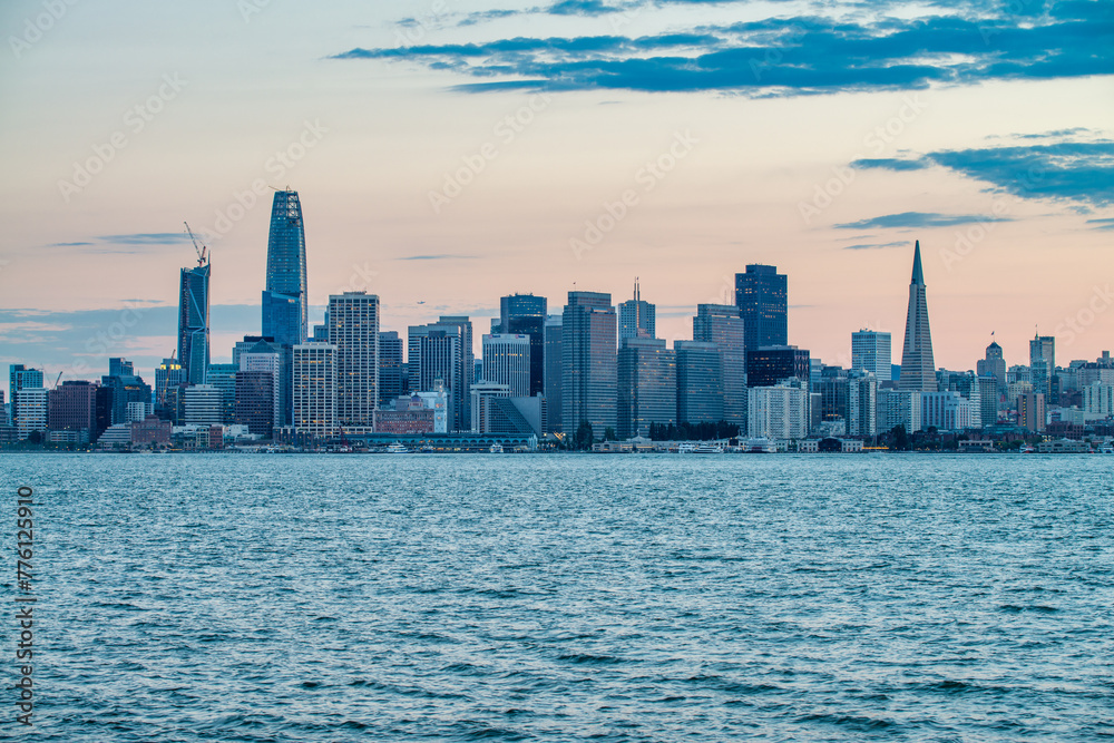 San Francisco skyline at sunset, California