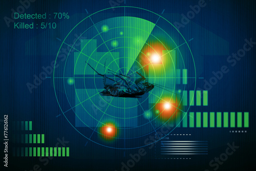 pest control service , radar target scan to kill cockroach photo