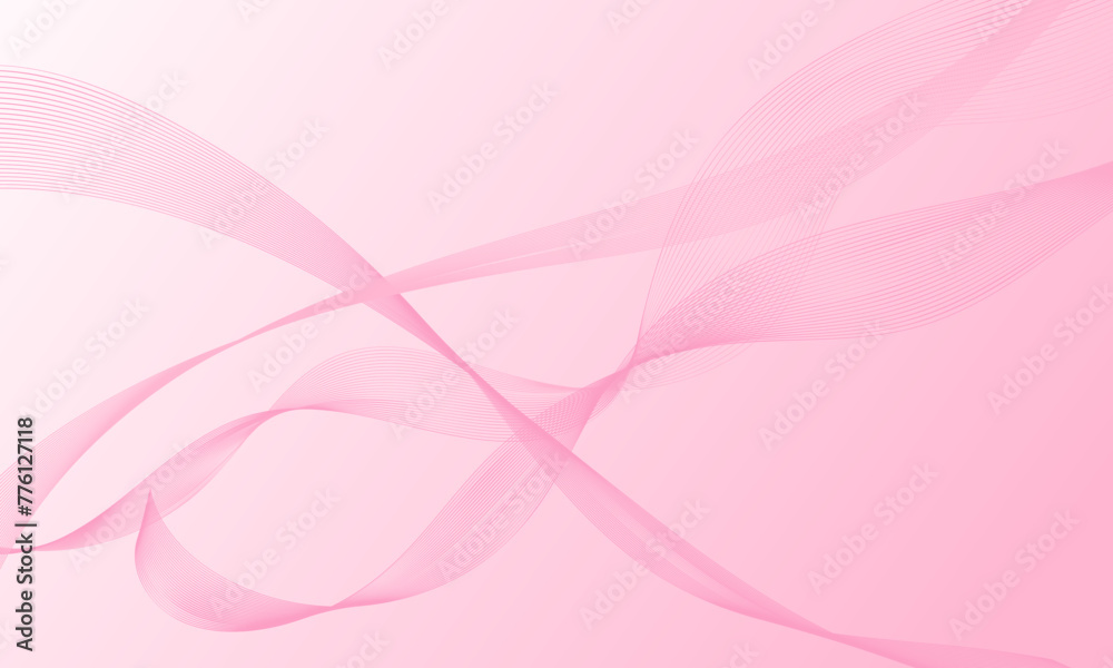 pink light smooth lines wave curves on gradient abstract background