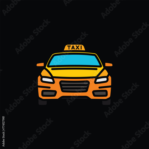 Original vector illustration. A taxi car.