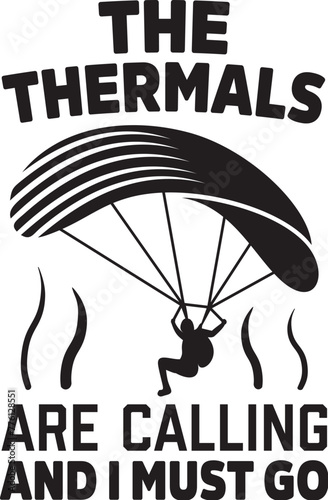 Funny Paragliding Illustration Vector, Paraglider Design